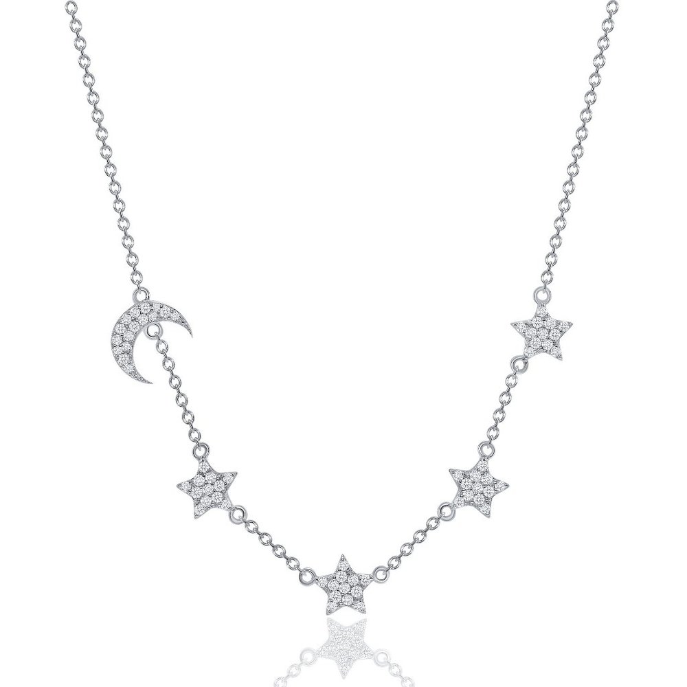 Sterling Silver Moon and Stars Necklace